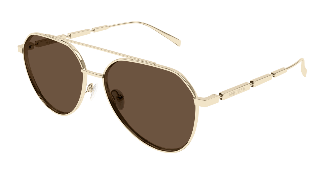 Sunglasses alexander mcqueen am0478s 002 dorado pilot/navigator masculino size 59mm - Main view