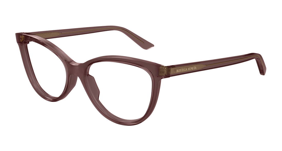 Óculos graduados bottega veneta bv1313o 010 burdeos cat eye femenino tamanho 55mm - Vista principal