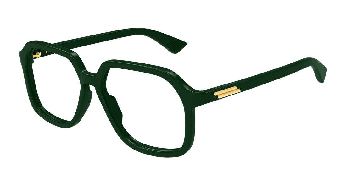 Óculos graduados bottega veneta bv1329o 003 verde rectangular / squared unisex tamanho 55mm - Vista principal