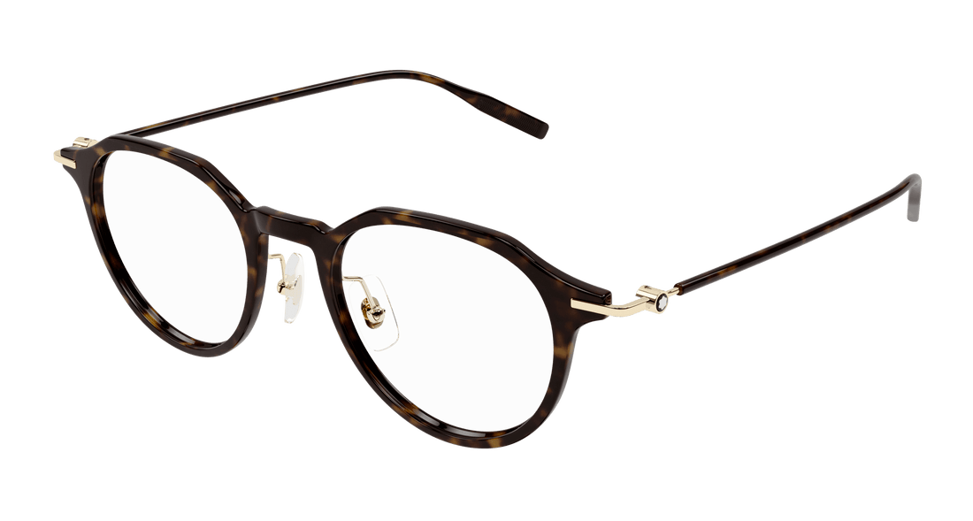 Briller montblanc mb0355o 002 havana round/oval/panthos masculino størrelse 49mm - Hovedvisning