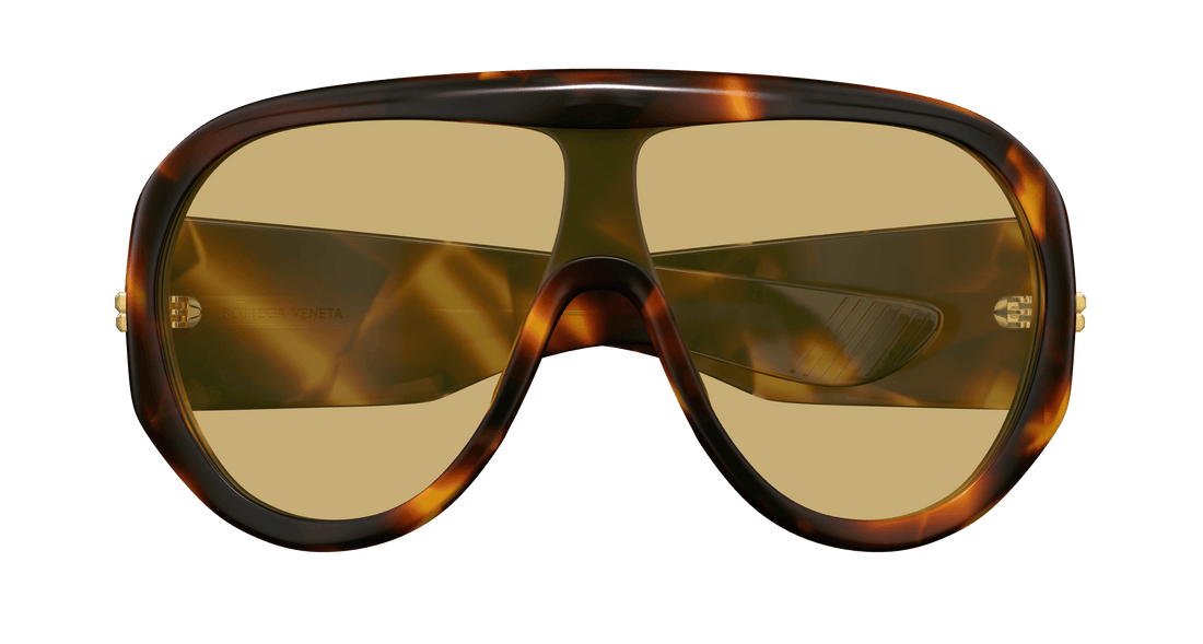 Óculos de sol bottega veneta bv1345s 002 havana mask unisex tamanho 99mm - Vista de detalhe