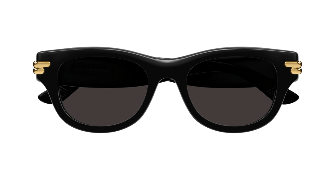 Óculos de sol bottega veneta bv1323sk 001 negro rectangular / squared unisex tamanho 52mm - Vista de detalhe