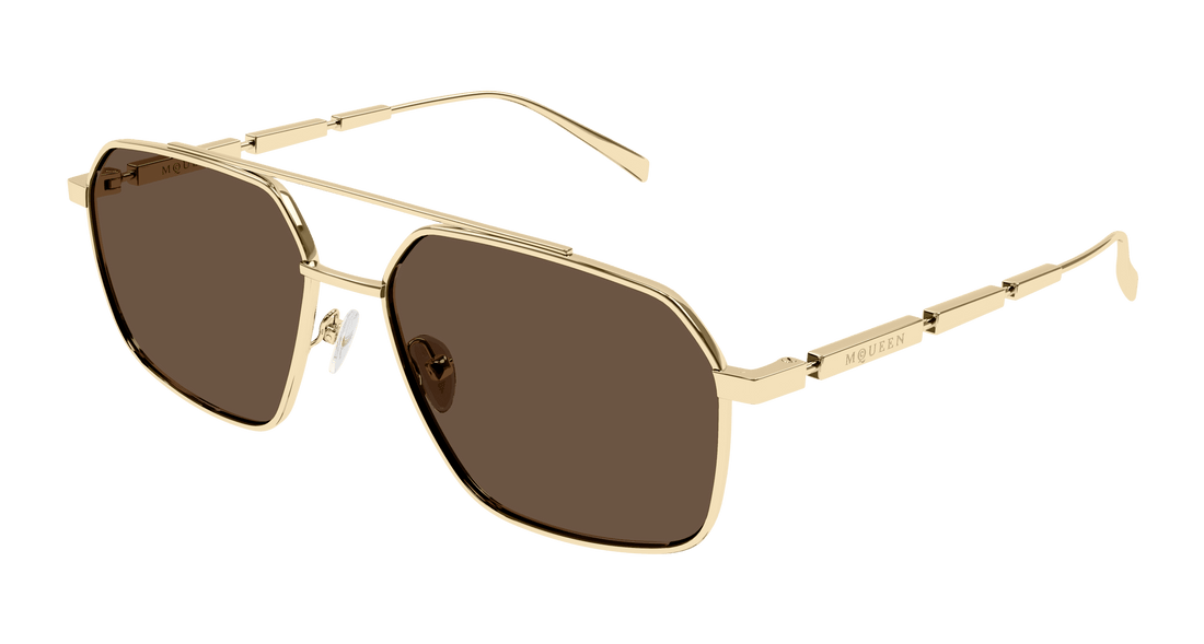 Óculos de sol alexander mcqueen am0477s 002 dorado pilot/navigator masculino tamanho 59mm - Vista principal