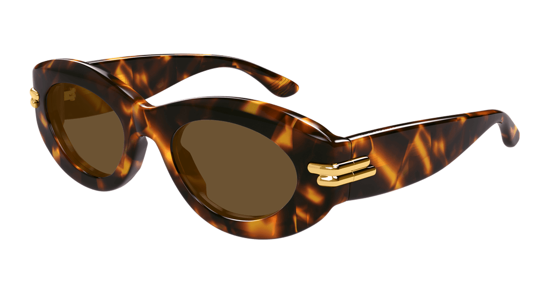 Óculos de sol bottega veneta bv1322s 002 havana round/oval/panthos femenino tamanho 51mm - Vista principal