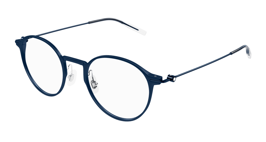 Occhiali da vista montblanc mb0357o 004 azul round/oval/panthos masculino taglia 49mm - Vista principale