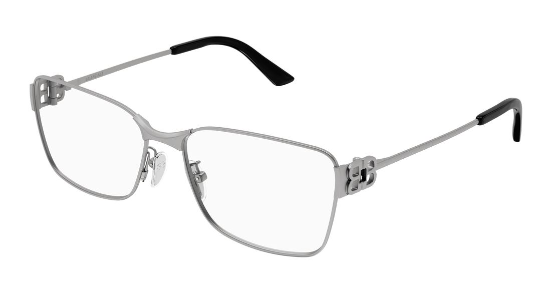 Prescription glasses balenciaga bb0375oa 002 rutenio rectangular / squared unisex size 58mm - Main view