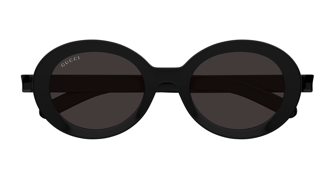Óculos de sol gucci gg1722sa 001 negro round/oval/panthos femenino tamanho 53mm - Vista de detalhe