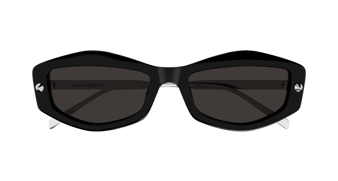 Óculos de sol alexander mcqueen am0482s 001 negro rectangular / squared femenino tamanho 55mm - Vista de detalhe