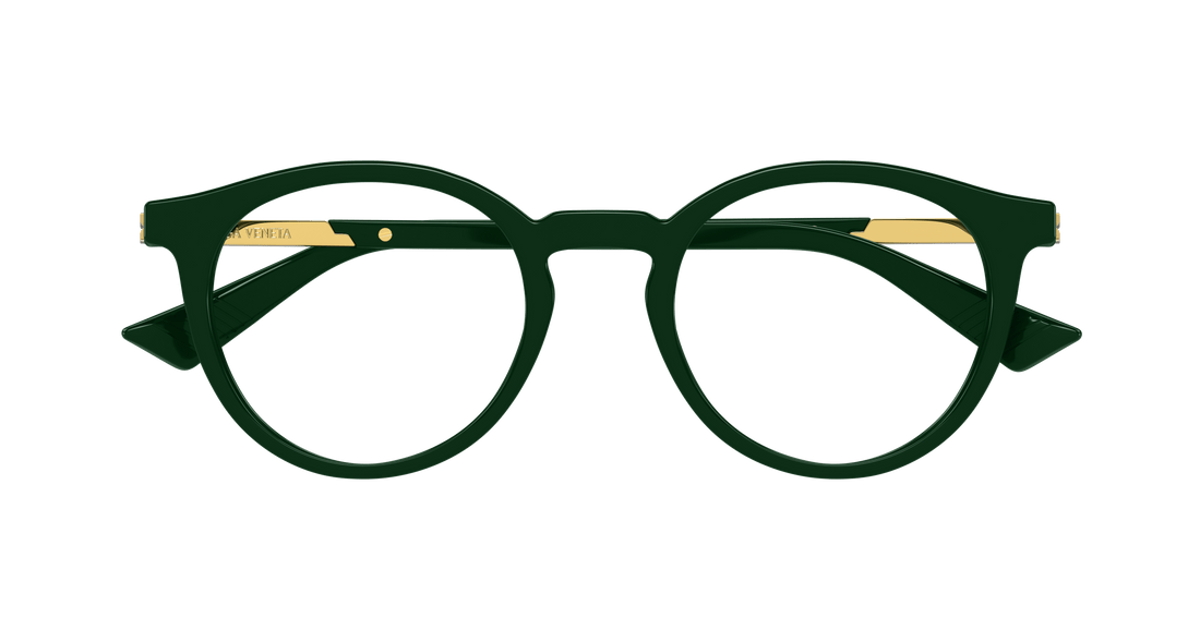 Occhiali da vista bottega veneta bv1335oa 003 verde round/oval/panthos unisex taglia 50mm - Vista dettagliata