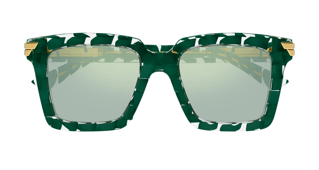 Óculos de sol bottega veneta bv1005s 010 verde rectangular / squared femenino tamanho 53mm - Vista de detalhe