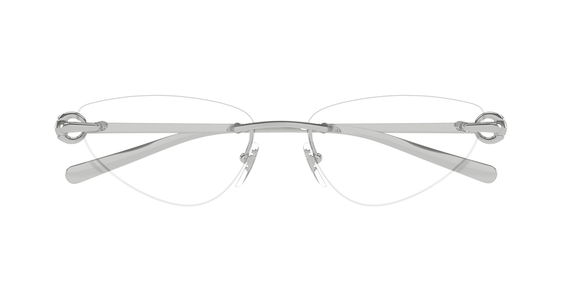 Brillen gucci gg1702o 001 plateado cat eye femenino größe 54mm - Detailansicht