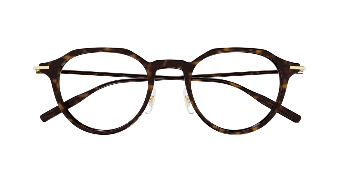 Occhiali da vista montblanc mb0355o 002 havana round/oval/panthos masculino taglia 49mm - Vista dettagliata