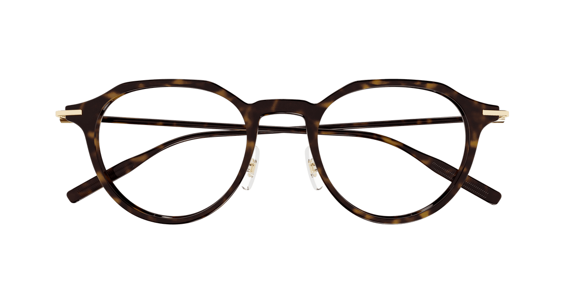 Óculos graduados montblanc mb0355o 002 havana round/oval/panthos masculino tamanho 49mm - Vista de detalhe