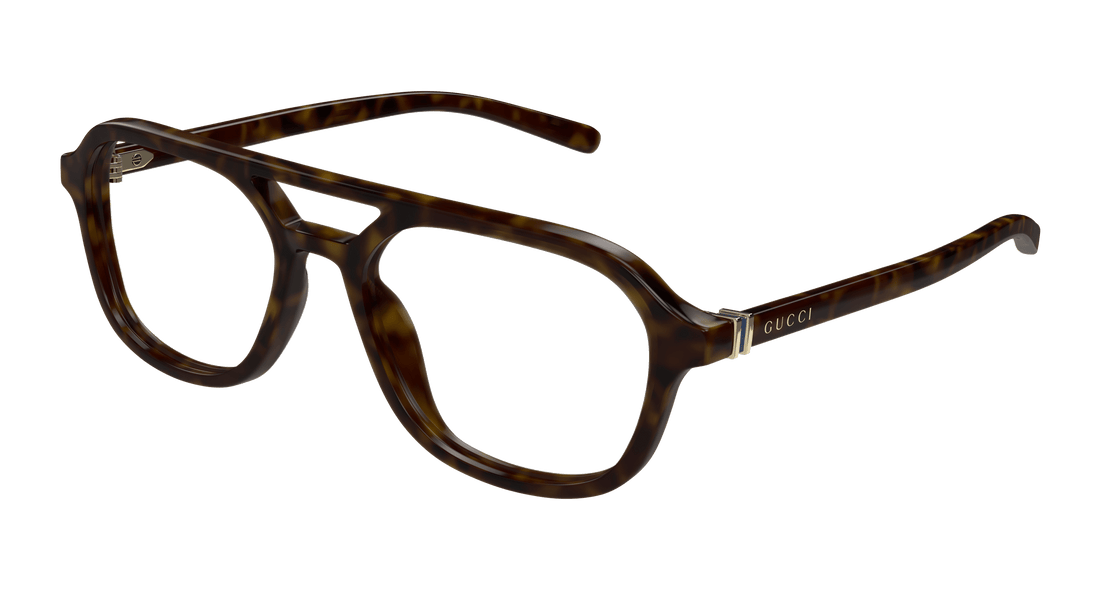 Occhiali da vista gucci gg1673o 002 havana pilot/navigator masculino taglia 53mm - Vista principale