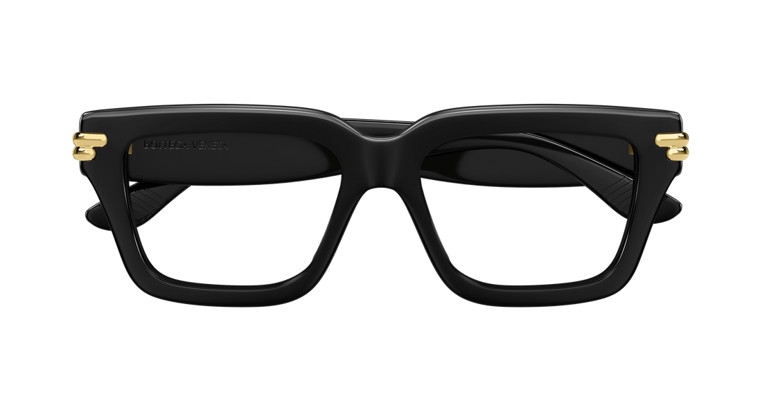 Óculos graduados bottega veneta bv1324o 001 negro rectangular / squared unisex tamanho 53mm - Vista de detalhe