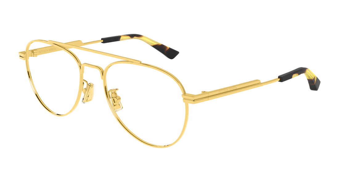 Brillen bottega veneta bv1340ok 001 dorado pilot/navigator unisex maat 54mm - Hoofdaanzicht