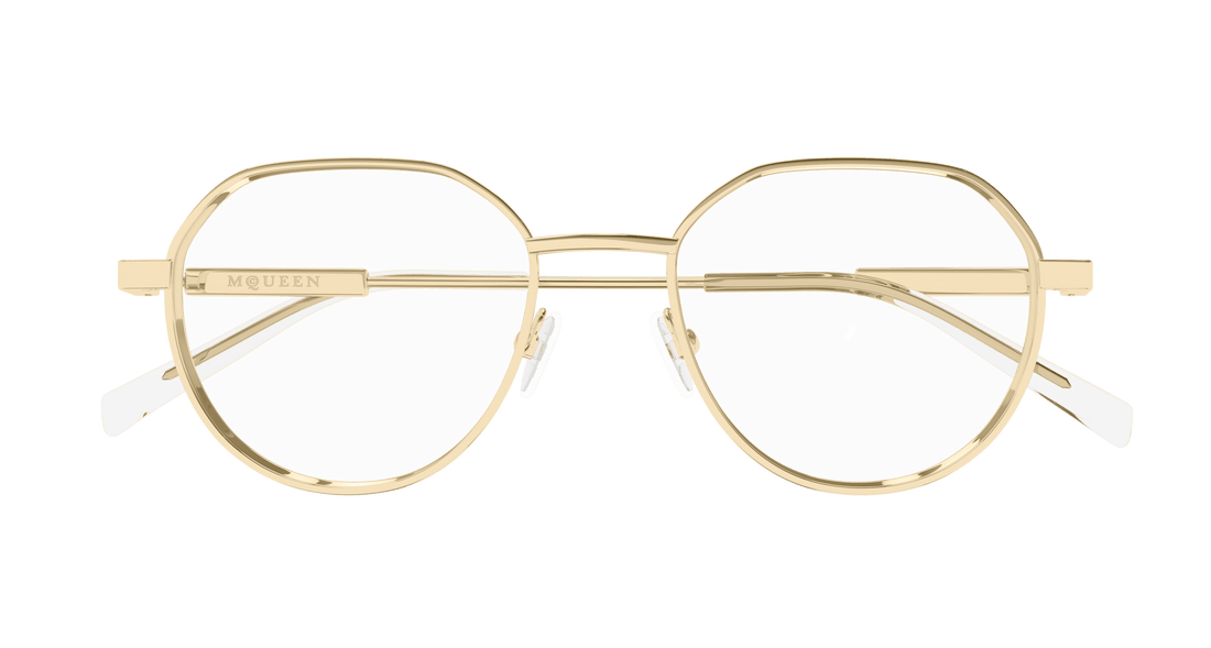Brillen alexander mcqueen am0479o 002 dorado round/oval/panthos unisex größe 50mm - Detailansicht