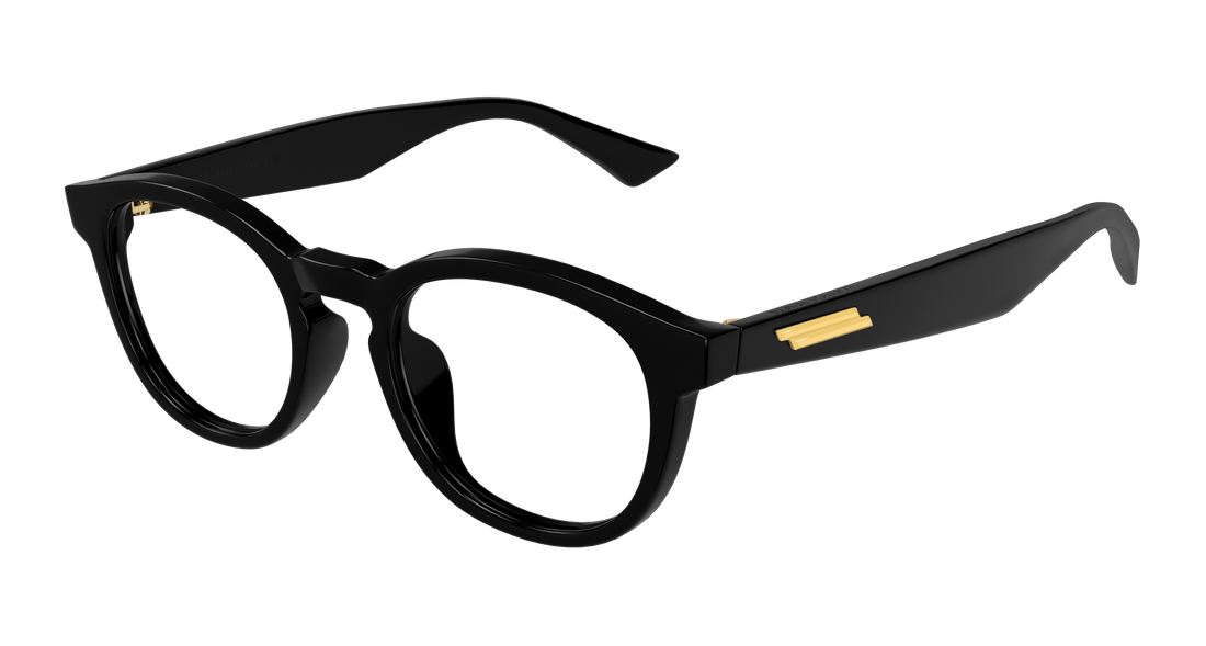 Óculos graduados bottega veneta bv1339ok 001 negro round/oval/panthos unisex tamanho 50mm - Vista principal