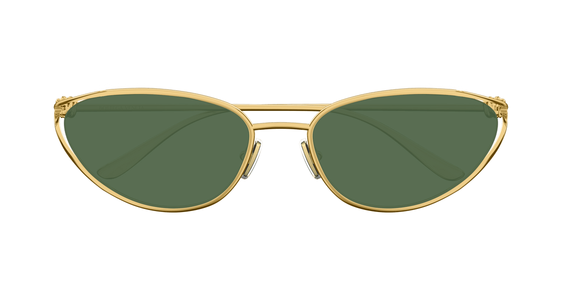 Óculos de sol bottega veneta bv1330s 004 dorado cat eye femenino tamanho 57mm - Vista de detalhe
