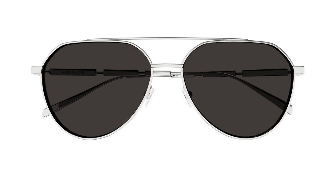 Occhiali da sole alexander mcqueen am0478s 001 plateado pilot/navigator masculino taglia 59mm - Vista dettagliata