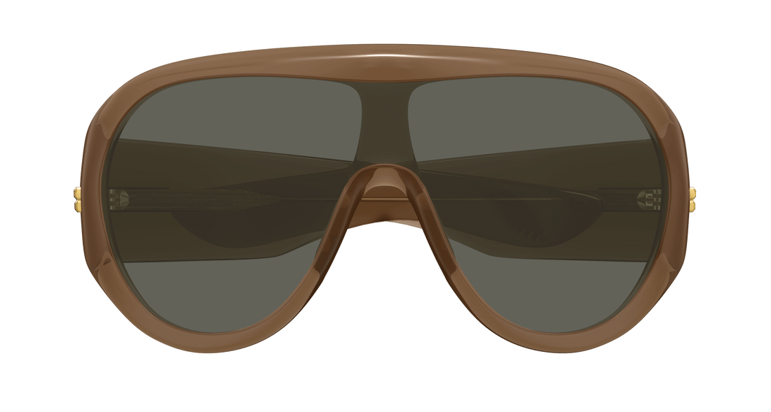Óculos de sol bottega veneta bv1345s 005 marron mask unisex tamanho 99mm - Vista de detalhe