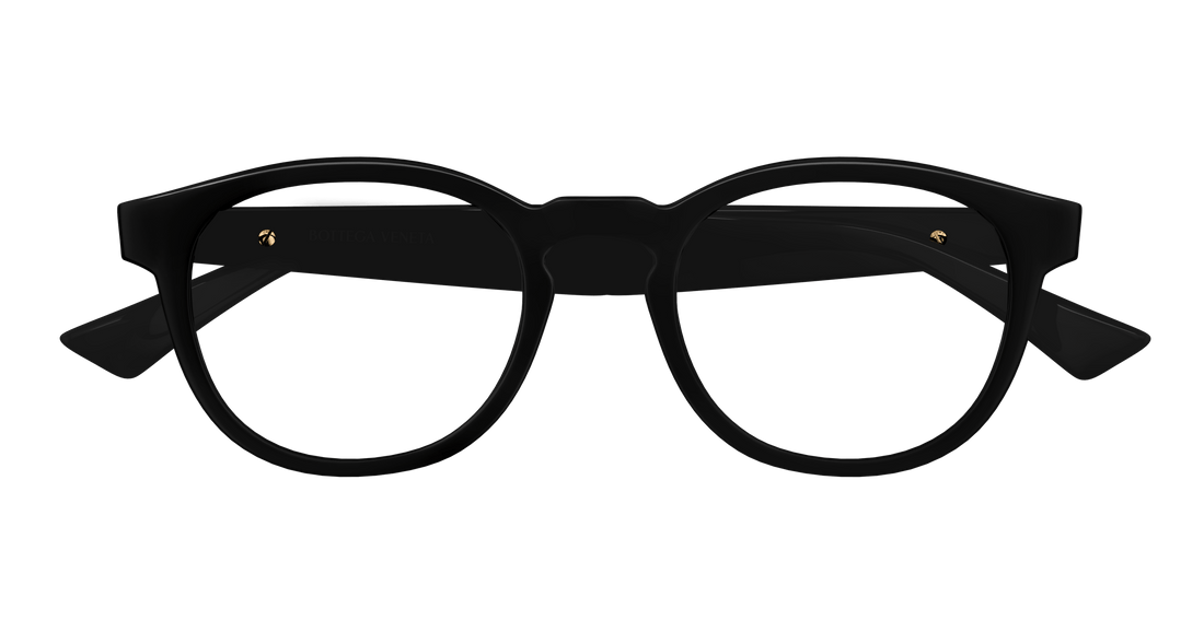 Óculos graduados bottega veneta bv1339ok 001 negro round/oval/panthos unisex tamanho 50mm - Vista de detalhe