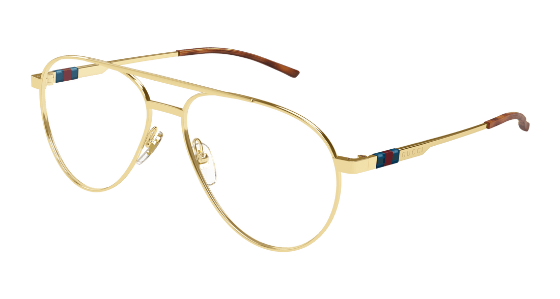Occhiali da vista gucci gg1679o 002 dorado pilot/navigator masculino taglia 56mm - Vista principale