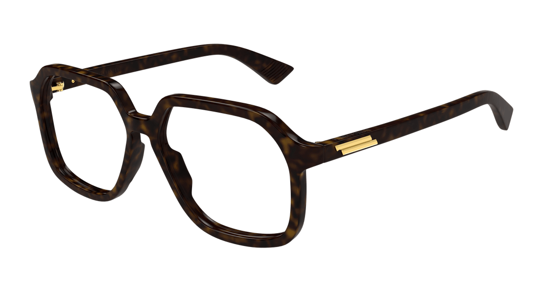 Óculos graduados bottega veneta bv1329o 002 havana rectangular / squared unisex tamanho 55mm - Vista principal