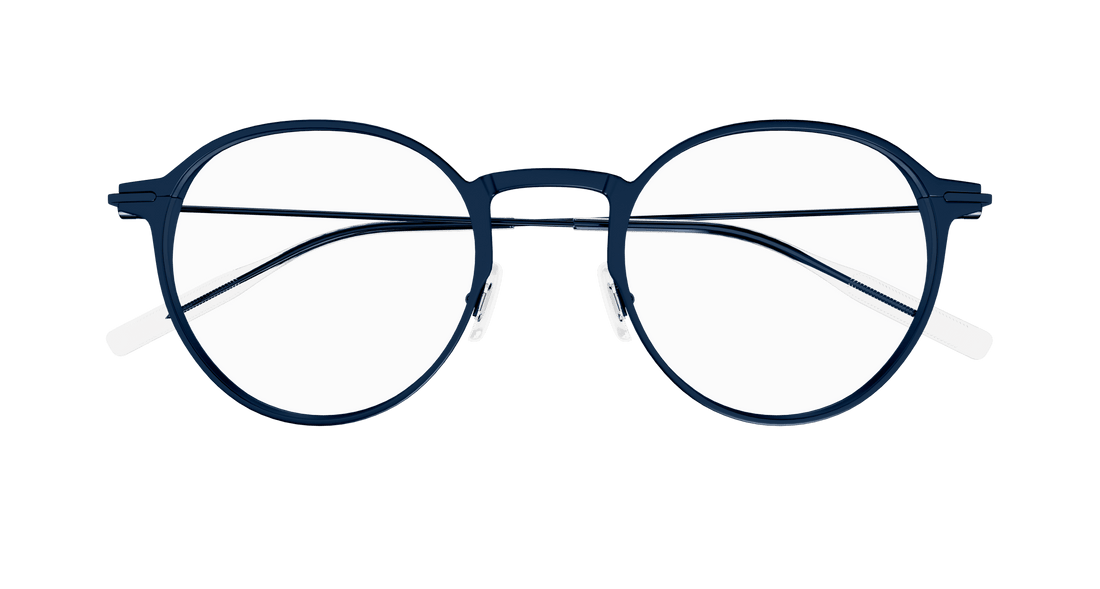 Occhiali da vista montblanc mb0357o 004 azul round/oval/panthos masculino taglia 49mm - Vista dettagliata