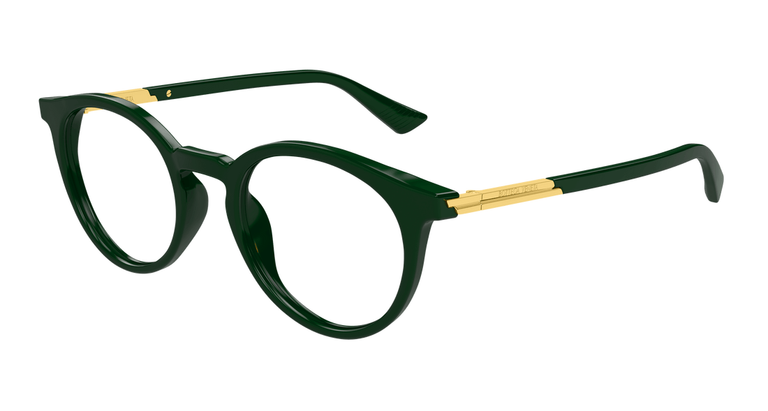 Óculos graduados bottega veneta bv1335oa 003 verde round/oval/panthos unisex tamanho 50mm - Vista principal