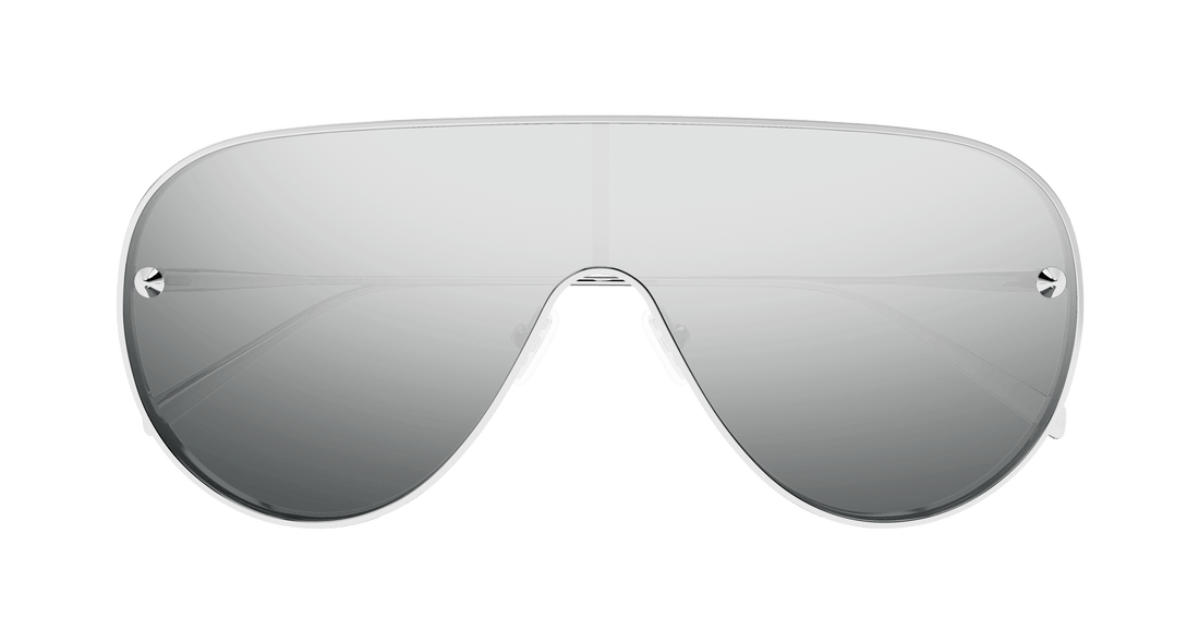 Óculos de sol alexander mcqueen am0481s 004 plateado pilot/navigator unisex tamanho 99mm - Vista de detalhe