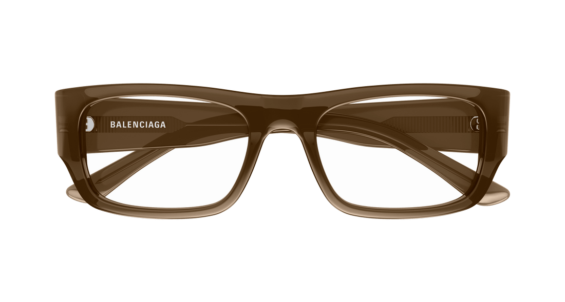 Prescription glasses balenciaga bb0370o 004 marron rectangular / squared masculino size 54mm - Detailed view