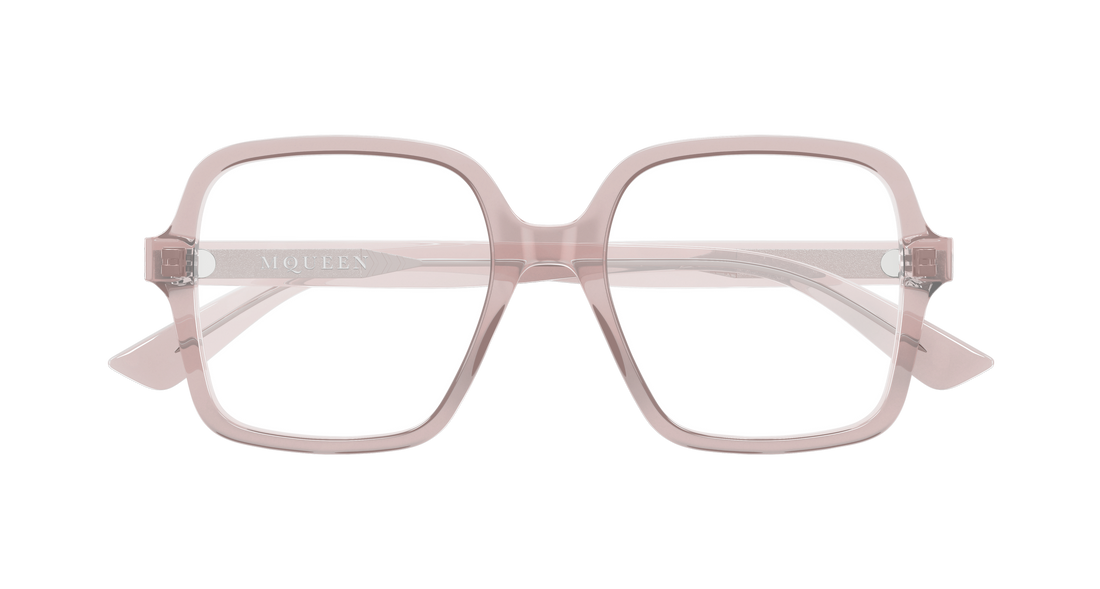 Brillen alexander mcqueen am0538o 005 rosa rectangular / squared femenino größe 52mm - Detailansicht