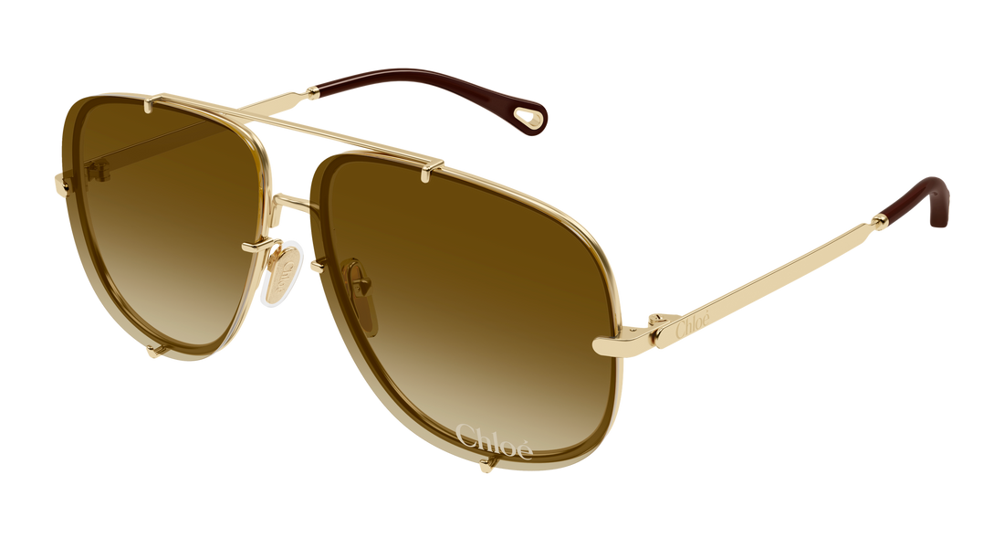 Sunčane naočale chloé ch0348s 003 dorado pilot/navigator femenino veličina 62mm - Glavni prikaz