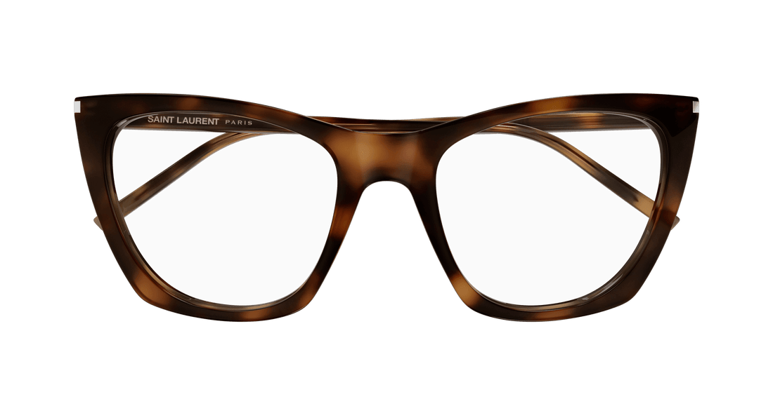 Óculos graduados saint laurent sl 214 kate thin opt 003 havana cat eye femenino tamanho 55mm - Vista de detalhe