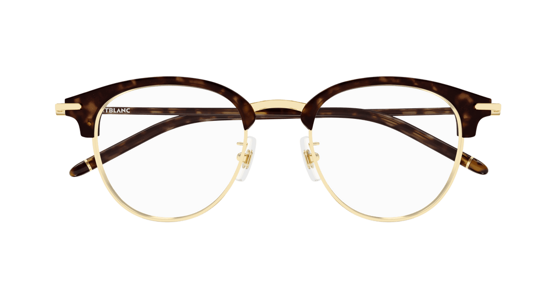 Óculos graduados montblanc mb0408o 003 dorado square masculino tamanho 49mm - Vista de detalhe