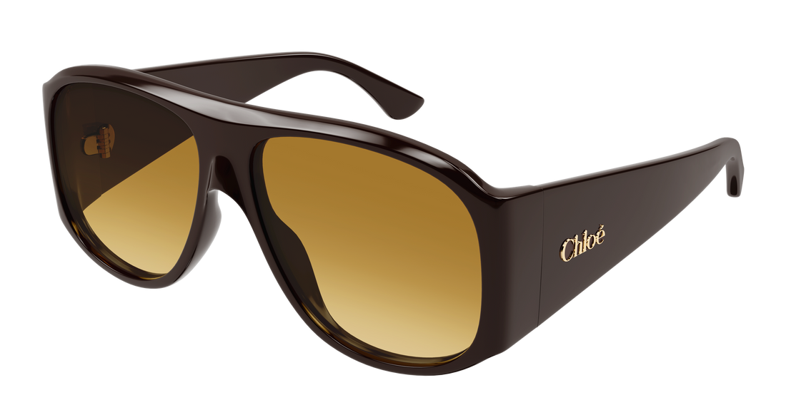 Occhiali da sole chloé ch0347s 001 marron pilot/navigator femenino taglia 60mm - Vista principale