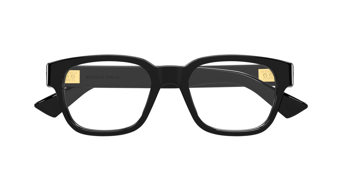 Óculos graduados bottega veneta bv1403o 005 negro rectangular / squared unisex tamanho 54mm - Vista de detalhe