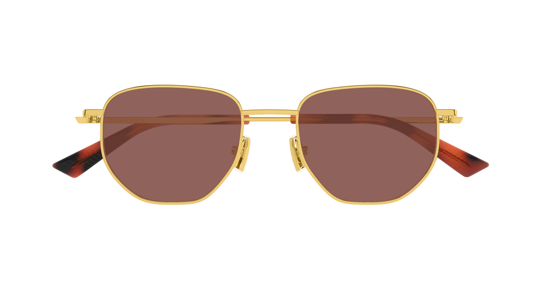 Óculos de sol bottega veneta bv1301s 008 dorado round/oval/panthos unisex tamanho 52mm - Vista de detalhe