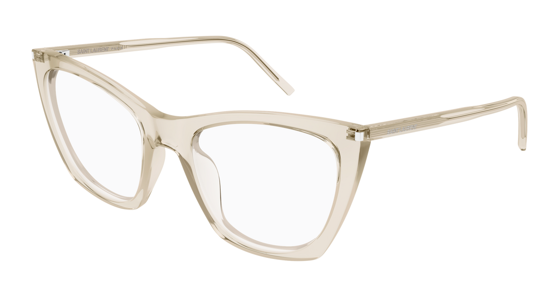 Óculos graduados saint laurent sl 214 kate thin opt 004 beige cat eye femenino tamanho 55mm - Vista principal