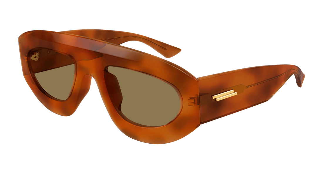 Óculos de sol bottega veneta bv1358s 002 havana geometric unisex tamanho 52mm - Vista principal