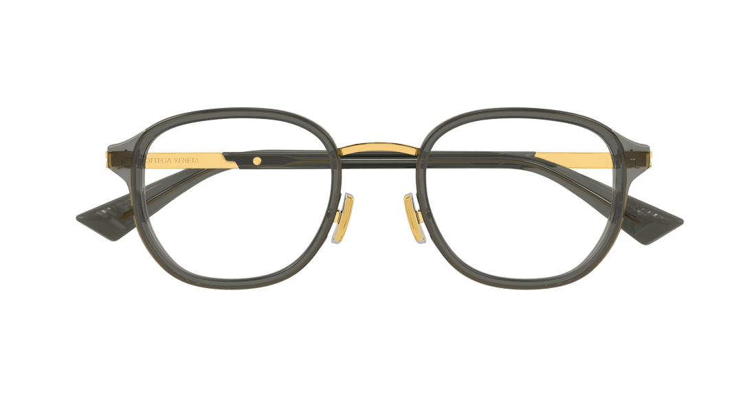 Gafas graduadas bottega veneta bv1376o 004 gris round masculino talla 49mm - Vista de detalle