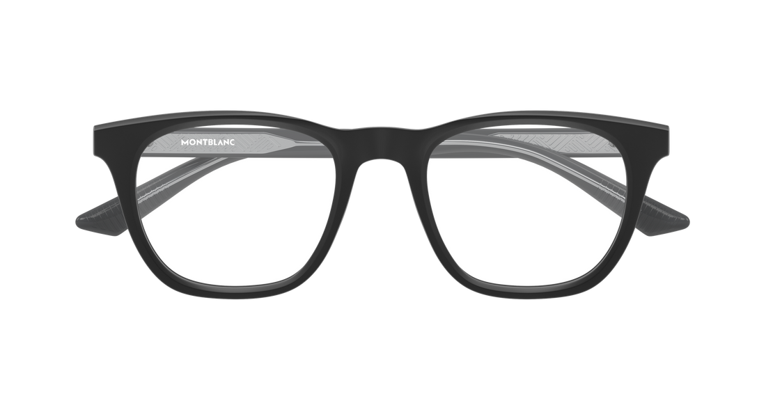 Occhiali da vista montblanc mb0422o 007 negro rectangular / squared masculino taglia 53mm - Vista dettagliata