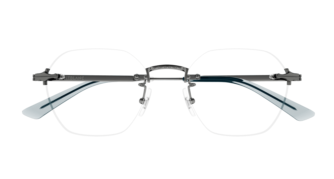 Óculos graduados montblanc mb0403o 003 rutenio round masculino tamanho 50mm - Vista de detalhe