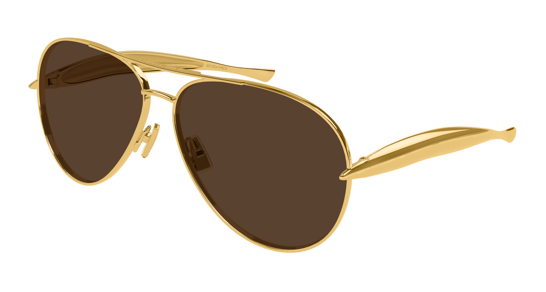 Sunglasses bottega veneta bv1305s 007 dorado pilot unisex size 64mm - Main view