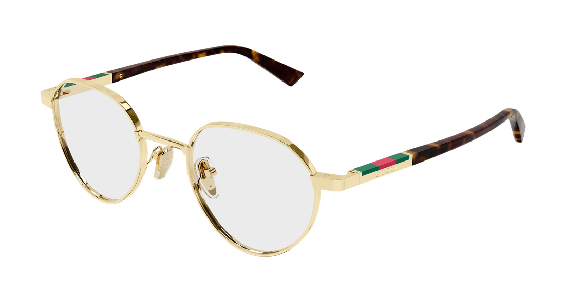 Occhiali da vista gucci gg1963o 002 dorado round/oval/panthos masculino taglia 49mm - Vista principale