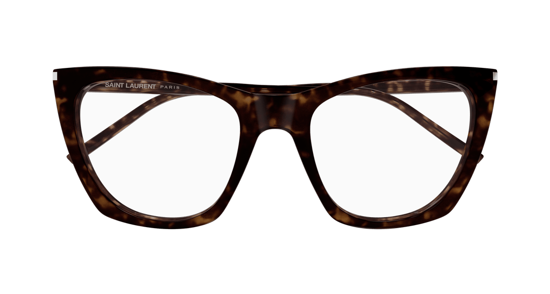 Óculos graduados saint laurent sl 214 kate thin opt 002 havana cat eye femenino tamanho 55mm - Vista de detalhe