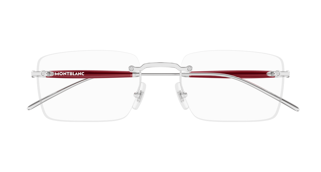 Occhiali da vista montblanc mb0411o 003 plateado square masculino taglia 55mm - Vista dettagliata