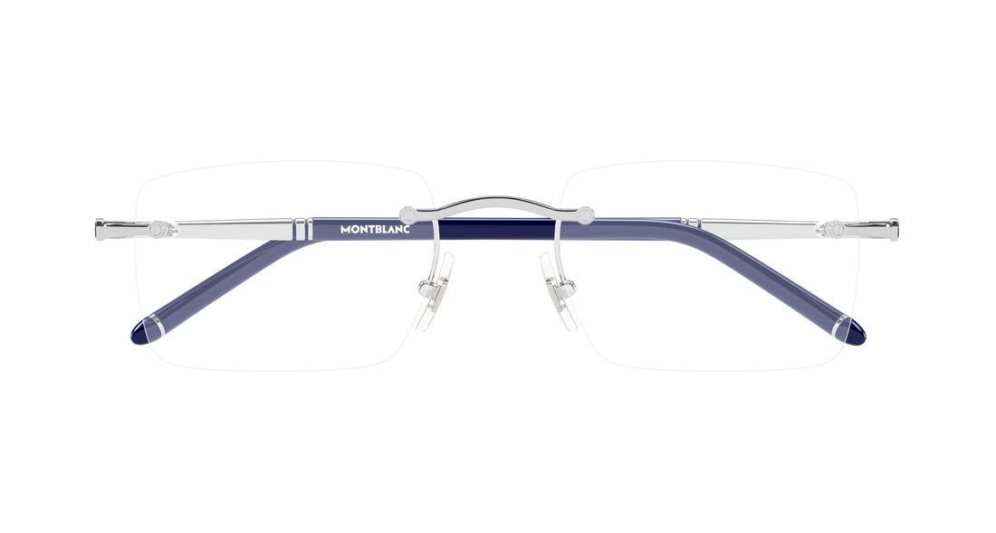 Occhiali da vista montblanc mb0444o 003 plateado rectangular / squared masculino taglia 54mm - Vista dettagliata