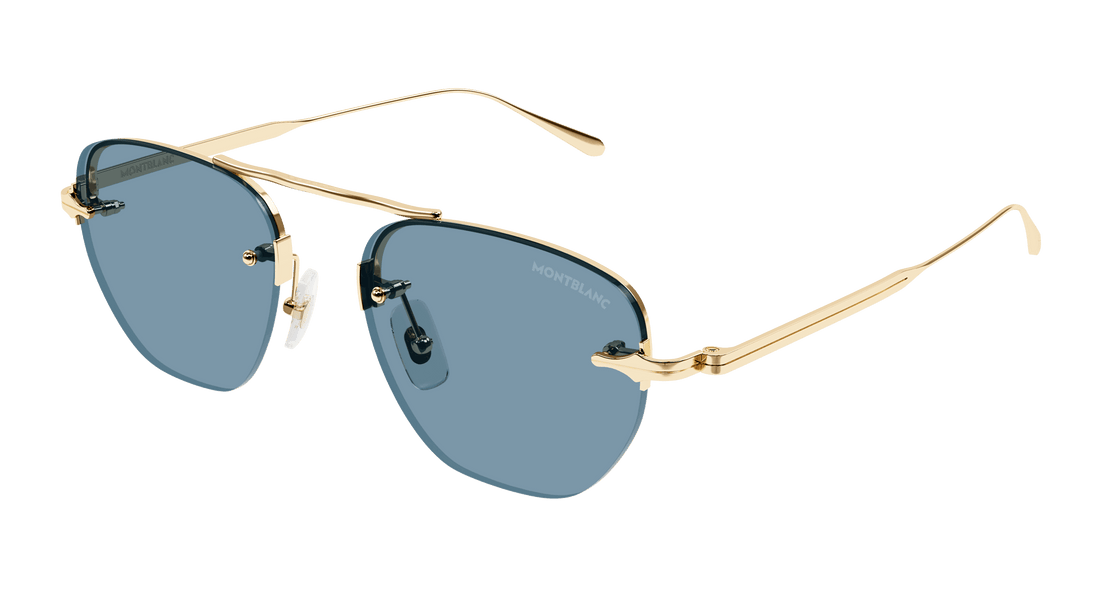 Óculos de sol montblanc mb0404s 004 dorado round masculino tamanho 52mm - Vista principal